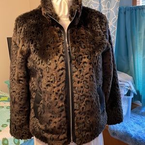 Dennis Basso faux fur jacket size M